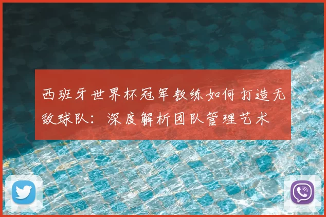 西班牙世界杯冠军教练如何打造无敌球队:深度解析团队管理艺术
